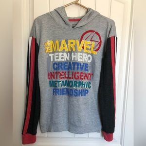 Kids Marvel Rising Hooded Long Sleeve Shirt Size 14-16